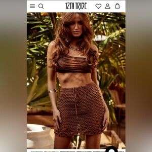 12th tribe crochet mini skirt cover up. Medium
